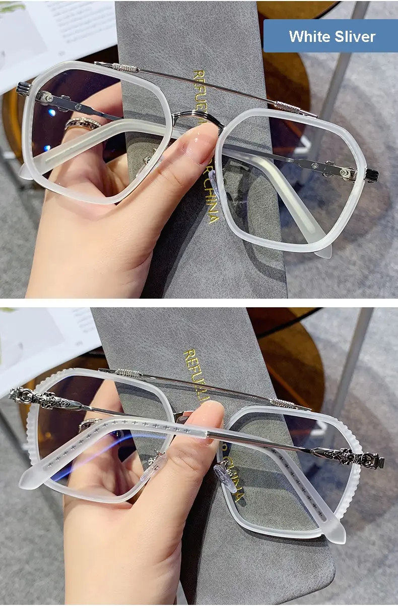 1PCs Blue Light Blocking Fashion Highend Glasses Men Optical Clear Glasses Black Square Frame Eyeglasses