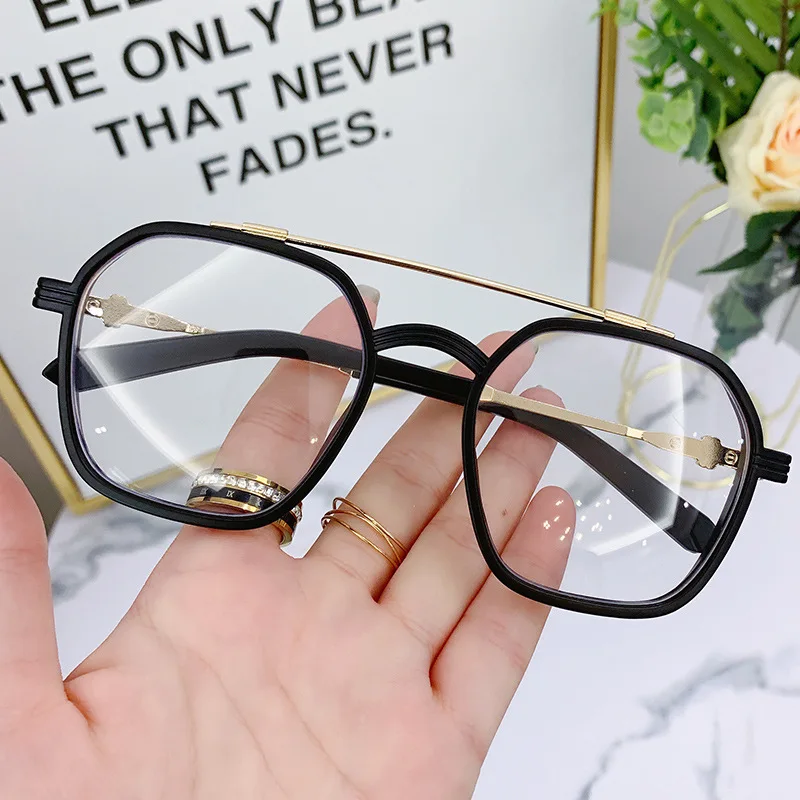 1PCs Blue Light Blocking Fashion Highend Glasses Men Optical Clear Glasses Black Square Frame Eyeglasses
