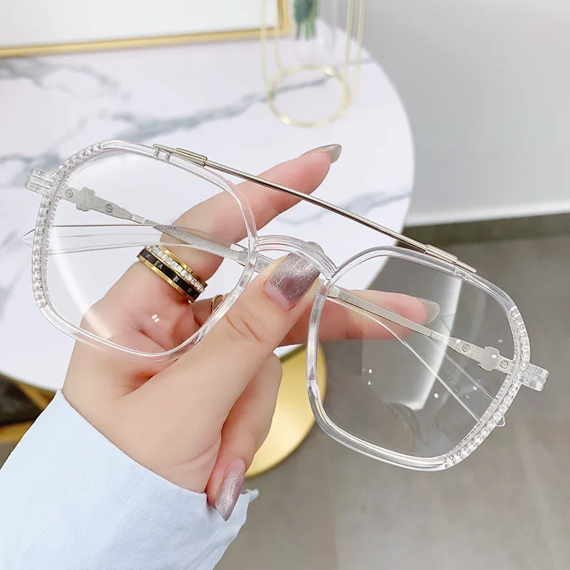 1PCs Blue Light Blocking Fashion Highend Glasses Men Optical Clear Glasses Black Square Frame Eyeglasses