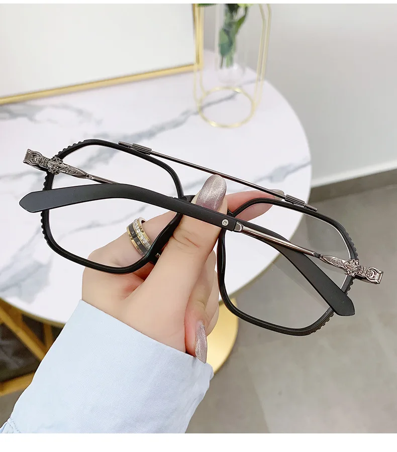 1PCs Blue Light Blocking Fashion Highend Glasses Men Optical Clear Glasses Black Square Frame Eyeglasses