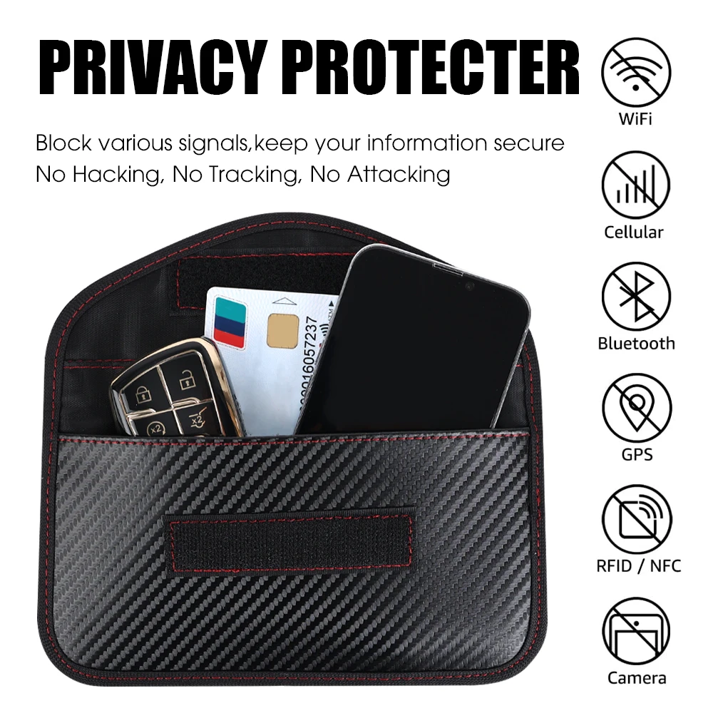 Car Keys Signal Blocker bag Remote Control Blocking Shielding Faraday Bag Protector Bag Keys Pouch Safe Lock Key Case