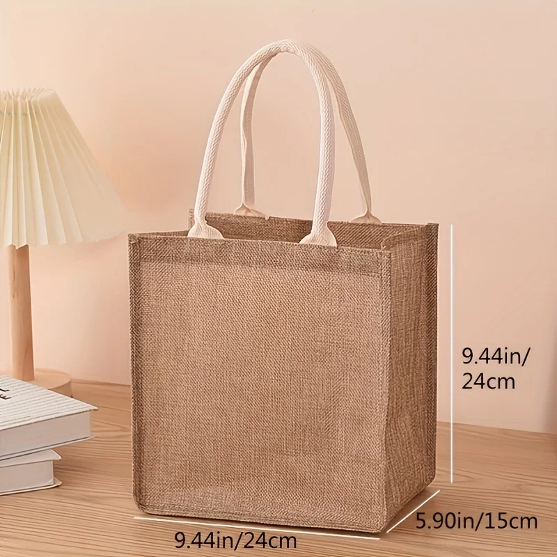 Linen bag Hand-painted cotton sacks Jute portable imitation sacks Linen bags Shopping bags Laminated bags