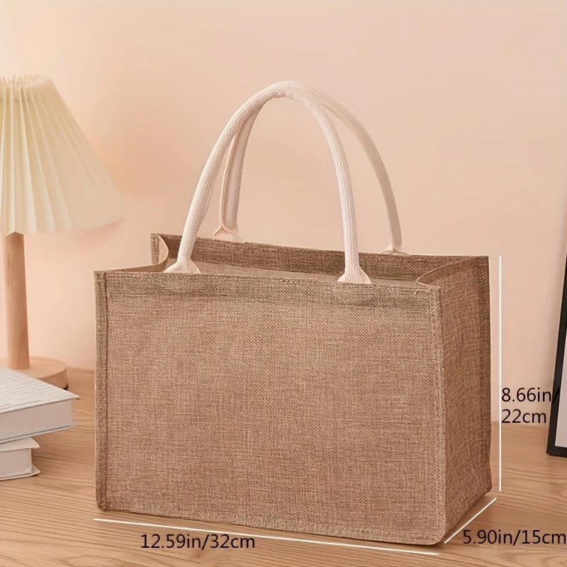Linen bag Hand-painted cotton sacks Jute portable imitation sacks Linen bags Shopping bags Laminated bags