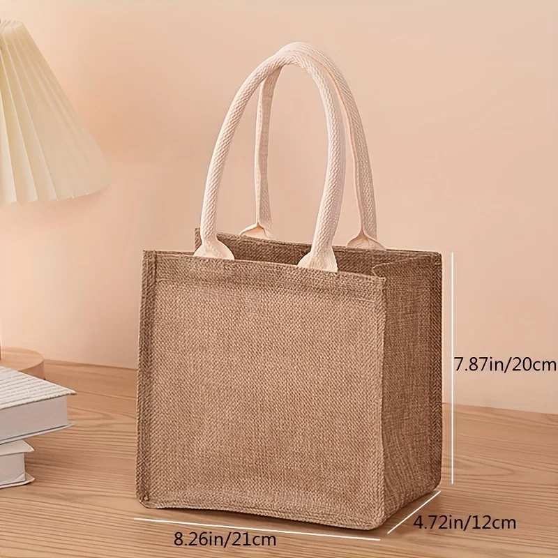 Linen bag Hand-painted cotton sacks Jute portable imitation sacks Linen bags Shopping bags Laminated bags
