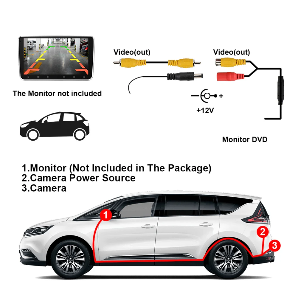 12V Car Rear View Camera PDC Parktronic Reversing Night Vision 170° Angle Accessories for VW POLO Golf 4 Passat B7 CC Volkswagen