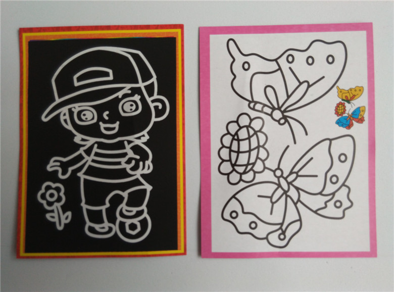 10 pcs 13x 9.8cm Scratch Art Paper Magic Painting Paper with Drawing Stick For Kids Toy Colorful Drawing Toys