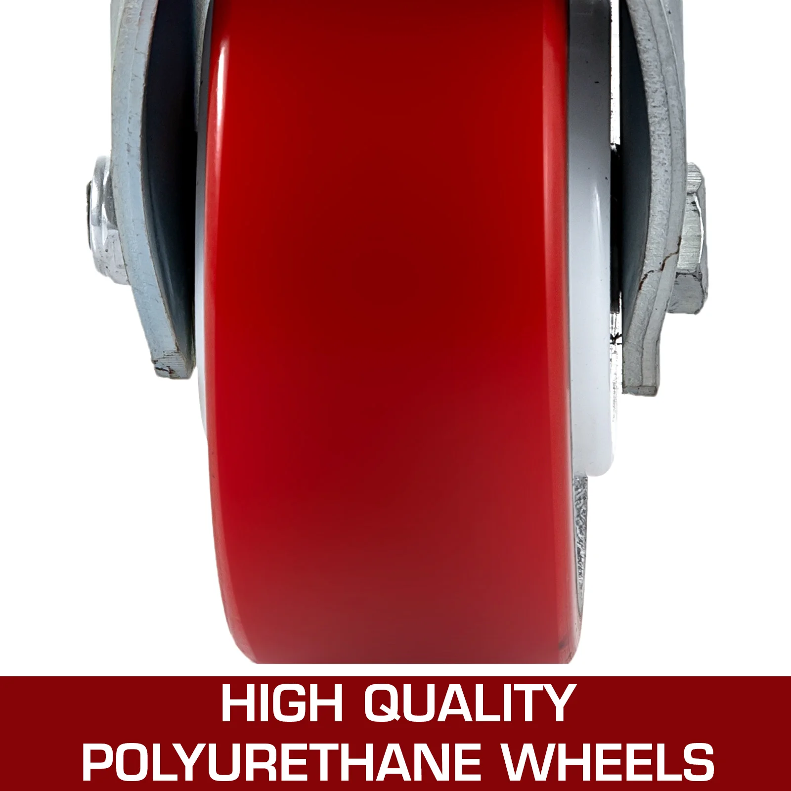 SucceBuy 4 Pack 6"x2" Heavy Duty Iron Core Polyurethane 2 Rigid and 2 Swivel Casters With Side Brake 1000LBS Capacity Per Wheel