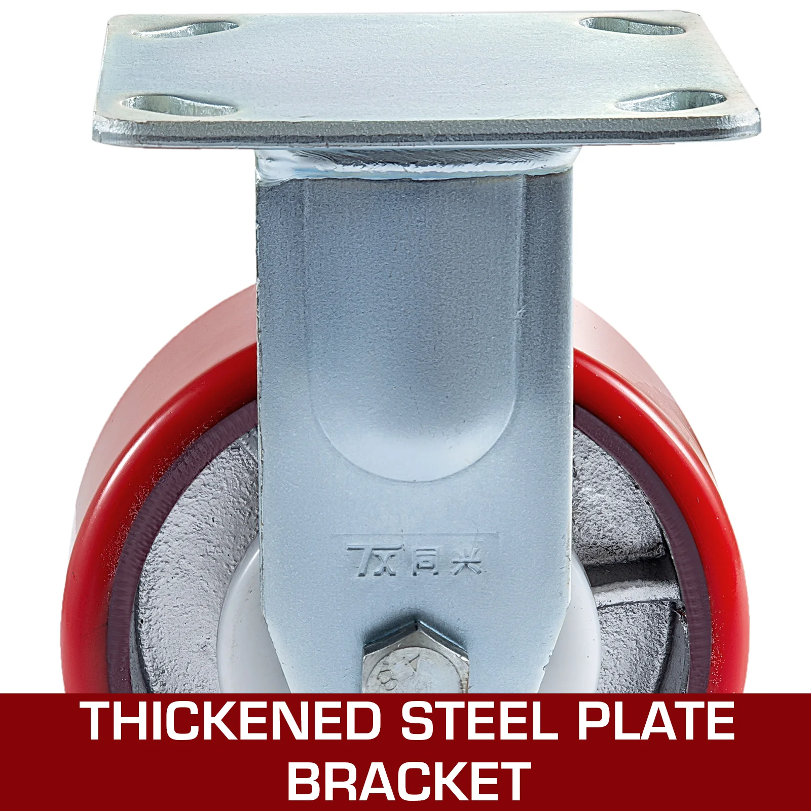 SucceBuy 4 Pack 6"x2" Heavy Duty Iron Core Polyurethane 2 Rigid and 2 Swivel Casters With Side Brake 1000LBS Capacity Per Wheel