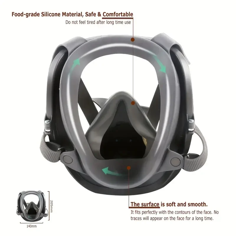 6800 Gas Mask Full Face Large Size Respirator Reusable Full Face Respirator Gas Paint Sprayer Chemical Wood Working Dust