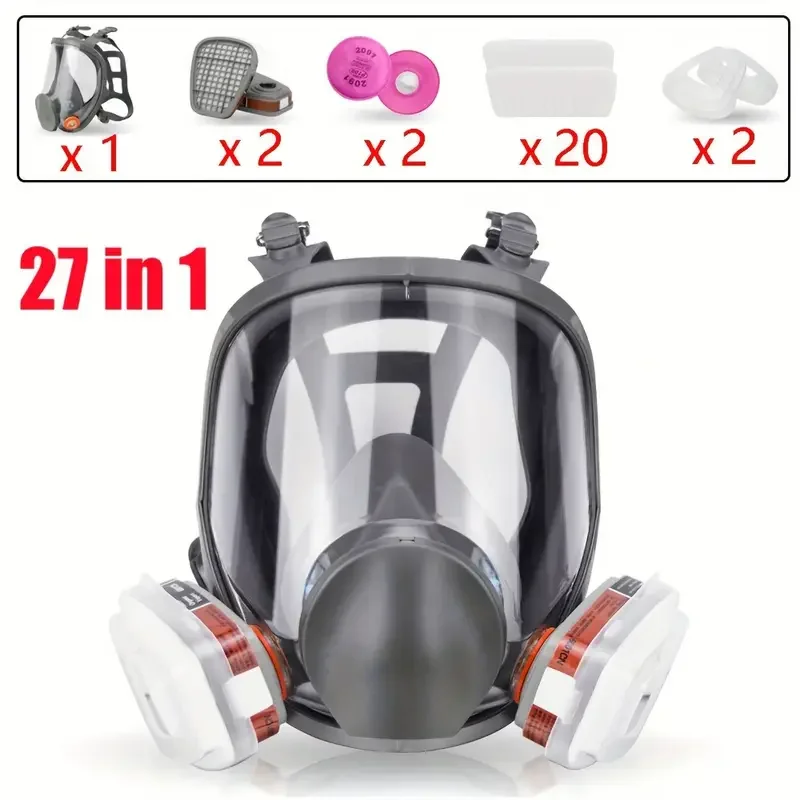 6800 Gas Mask Full Face Large Size Respirator Reusable Full Face Respirator Gas Paint Sprayer Chemical Wood Working Dust