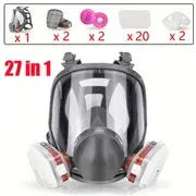 6800 Gas Mask Full Face Large Size Respirator Reusable Full Face Respirator Gas Paint Sprayer Chemical Wood Working Dust