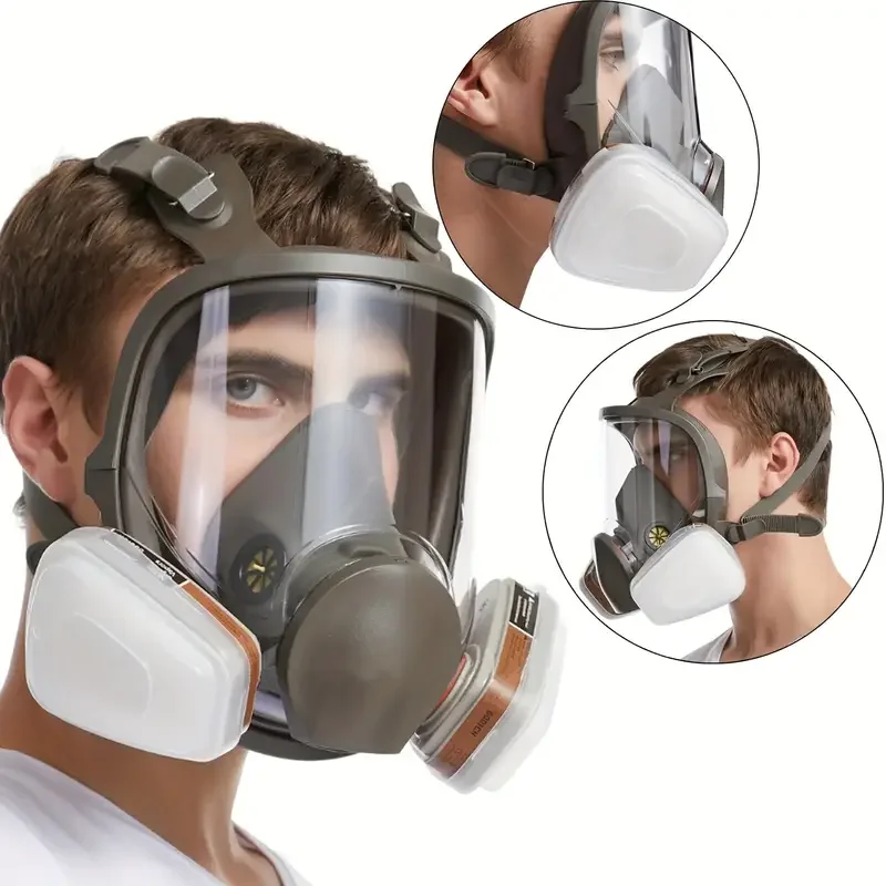 6800 Gas Mask Full Face Large Size Respirator Reusable Full Face Respirator Gas Paint Sprayer Chemical Wood Working Dust