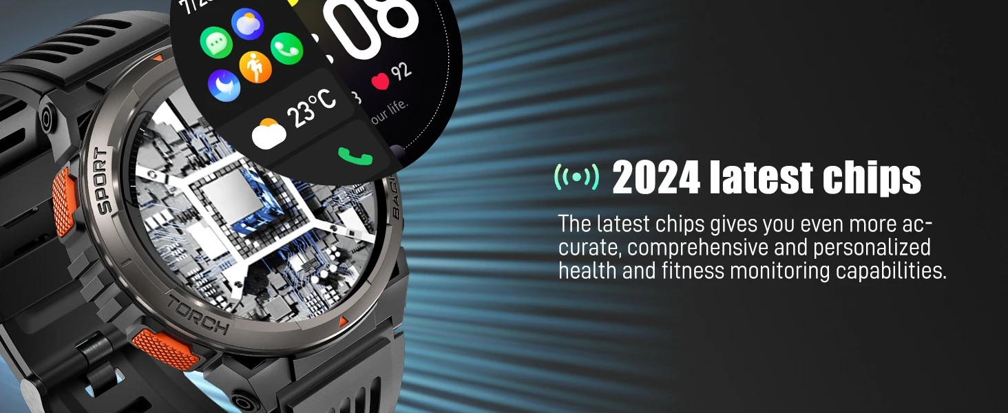 EIGIIS 1.45 Inch Smart Watch KE5 3ATM Waterproof Original Design Sports Watch With Compass And Altitude Barometer LED Flashlight