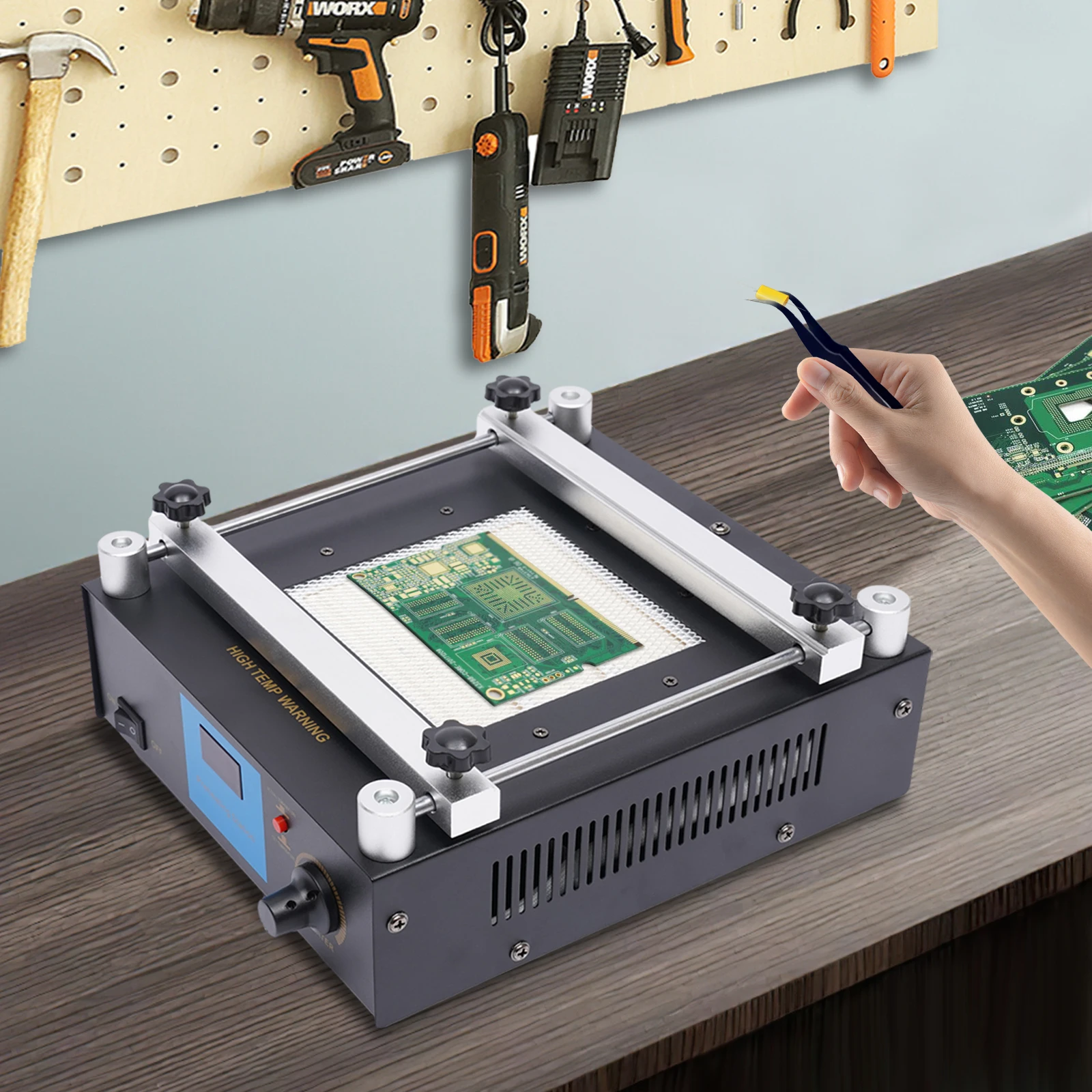 YIHUA 853A BGA IR Infrared Preheater Electronic Hot Plate Preheating Rework Station 110/220V 450W