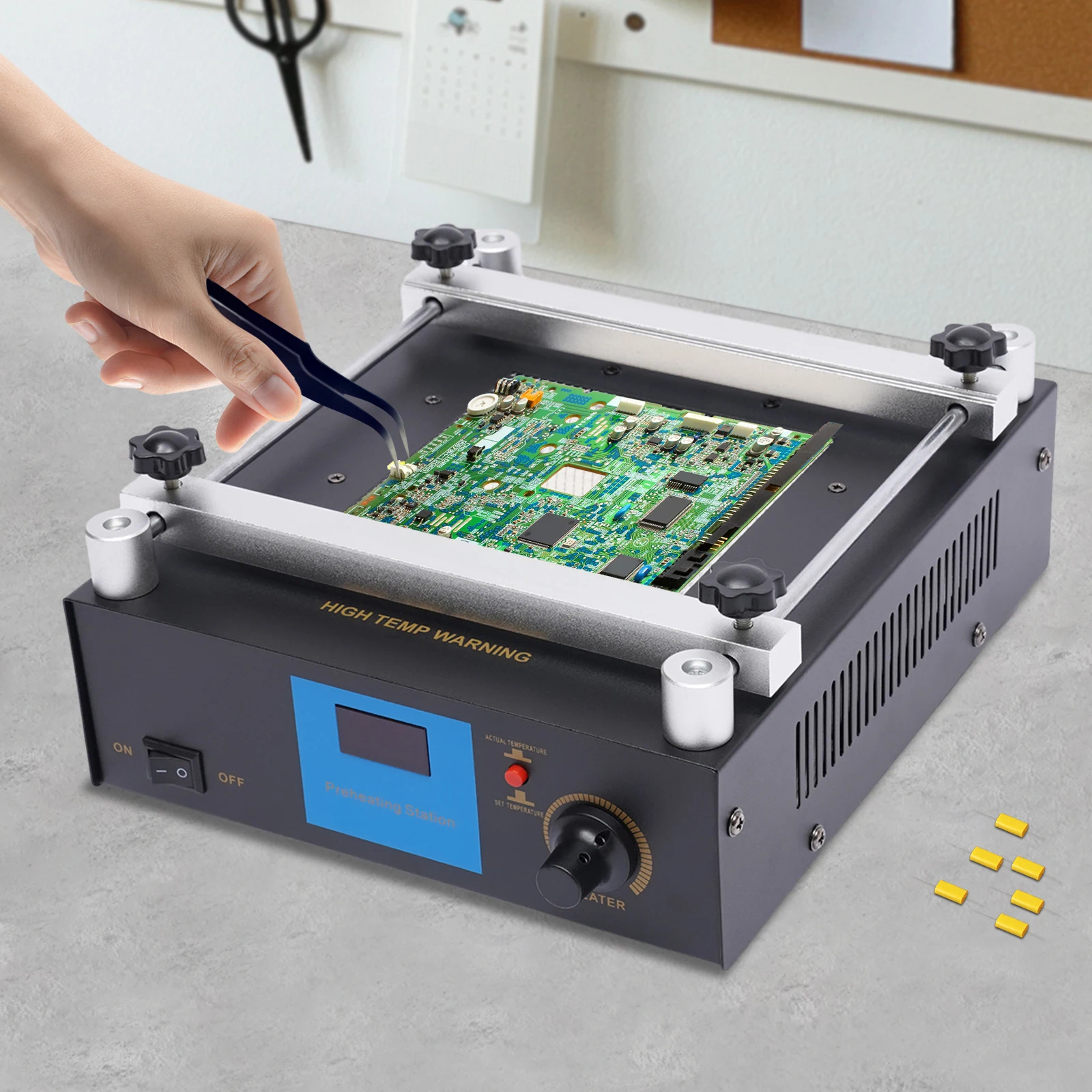 YIHUA 853A BGA IR Infrared Preheater Electronic Hot Plate Preheating Rework Station 110/220V 450W