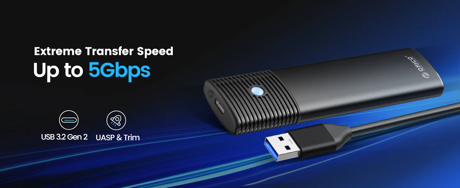 ORICO M.2 SATA NGFF SSD Enclosure USB 3.1 Type C 5Gbps External Solid State Enclosure Adapter for 2280/2260/2242/2230 SSD 4TB