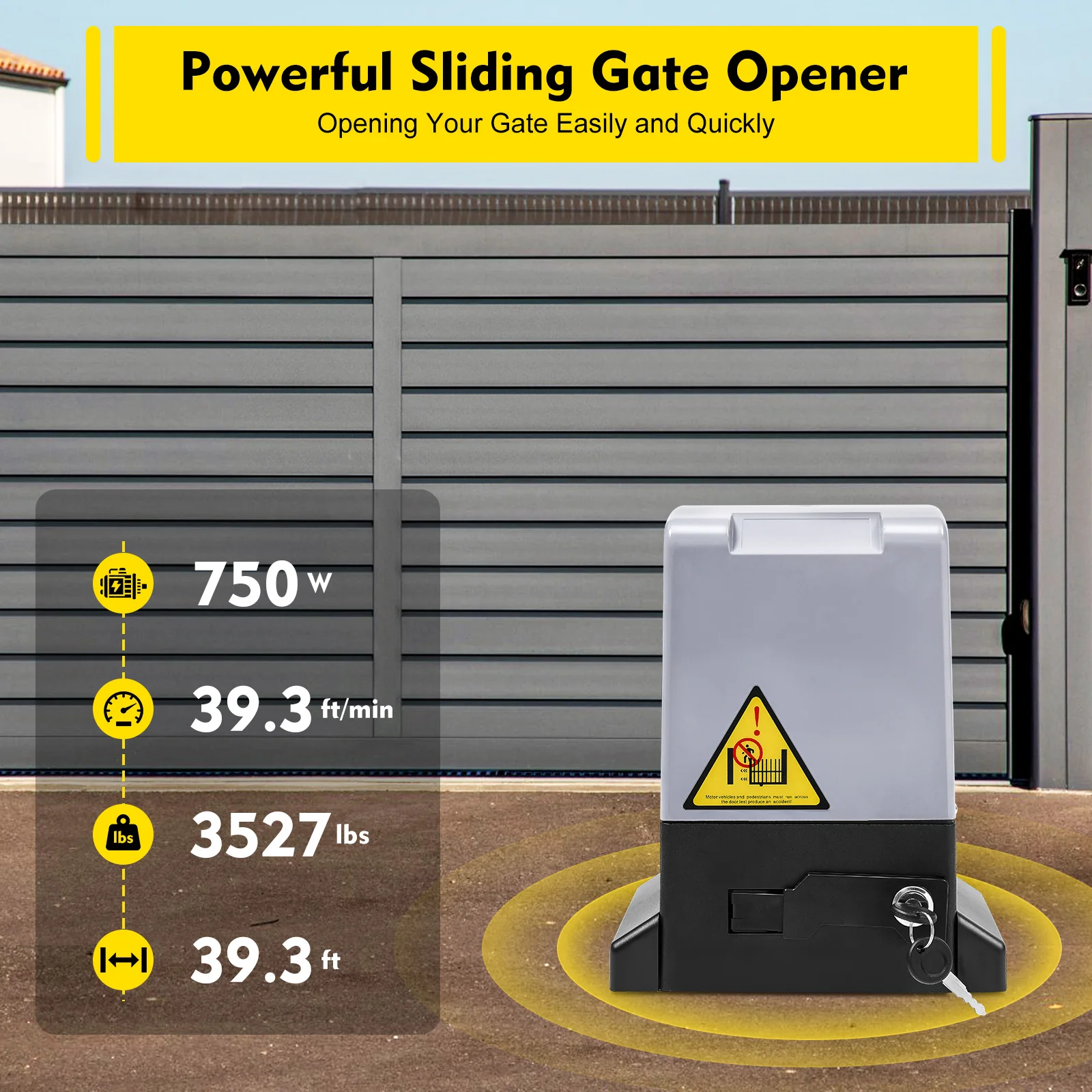 370W/550W/750W Sliding Electric Gate Opener Set Automatic Motor Hardware