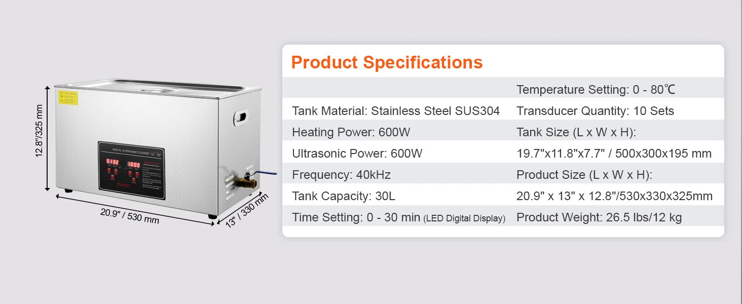 SucceBuy 2L 3L 6L 10L 22L 30L Ultrasonic Cleaner Stainless Steel Portable Cleaning Washing Machine Ultrasound Home Appliance