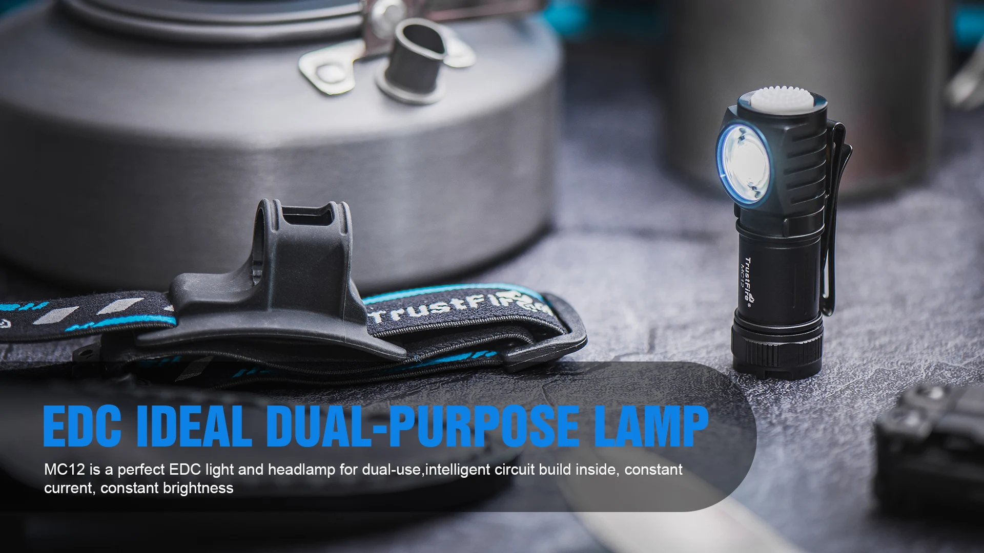TrustFire MC12 EDC Powerful LED Headlamp 1000Lumens Magnetic Rechargeable Head Lamp XP-L HI Camping Torch Flashlight