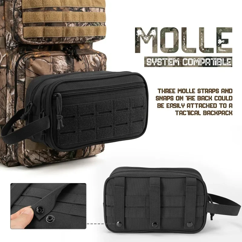 Toiletry Bag for Men Hygiene Bag Mens Shaving Kit Travel Shower Bag Waist Backpack Tool Molle Pouches Small Dopp Kit Belt Bag