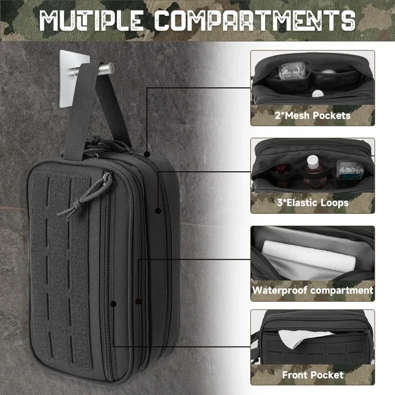 Toiletry Bag for Men Hygiene Bag Mens Shaving Kit Travel Shower Bag Waist Backpack Tool Molle Pouches Small Dopp Kit Belt Bag