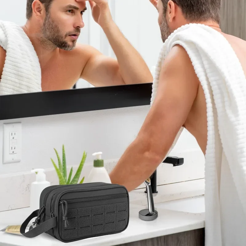Toiletry Bag for Men Hygiene Bag Mens Shaving Kit Travel Shower Bag Waist Backpack Tool Molle Pouches Small Dopp Kit Belt Bag