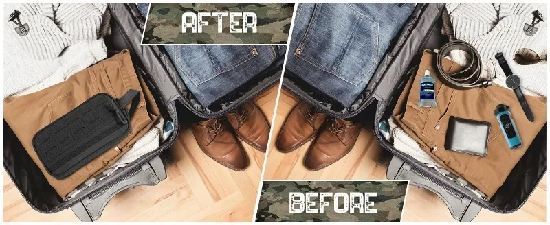 Toiletry Bag for Men Hygiene Bag Mens Shaving Kit Travel Shower Bag Waist Backpack Tool Molle Pouches Small Dopp Kit Belt Bag
