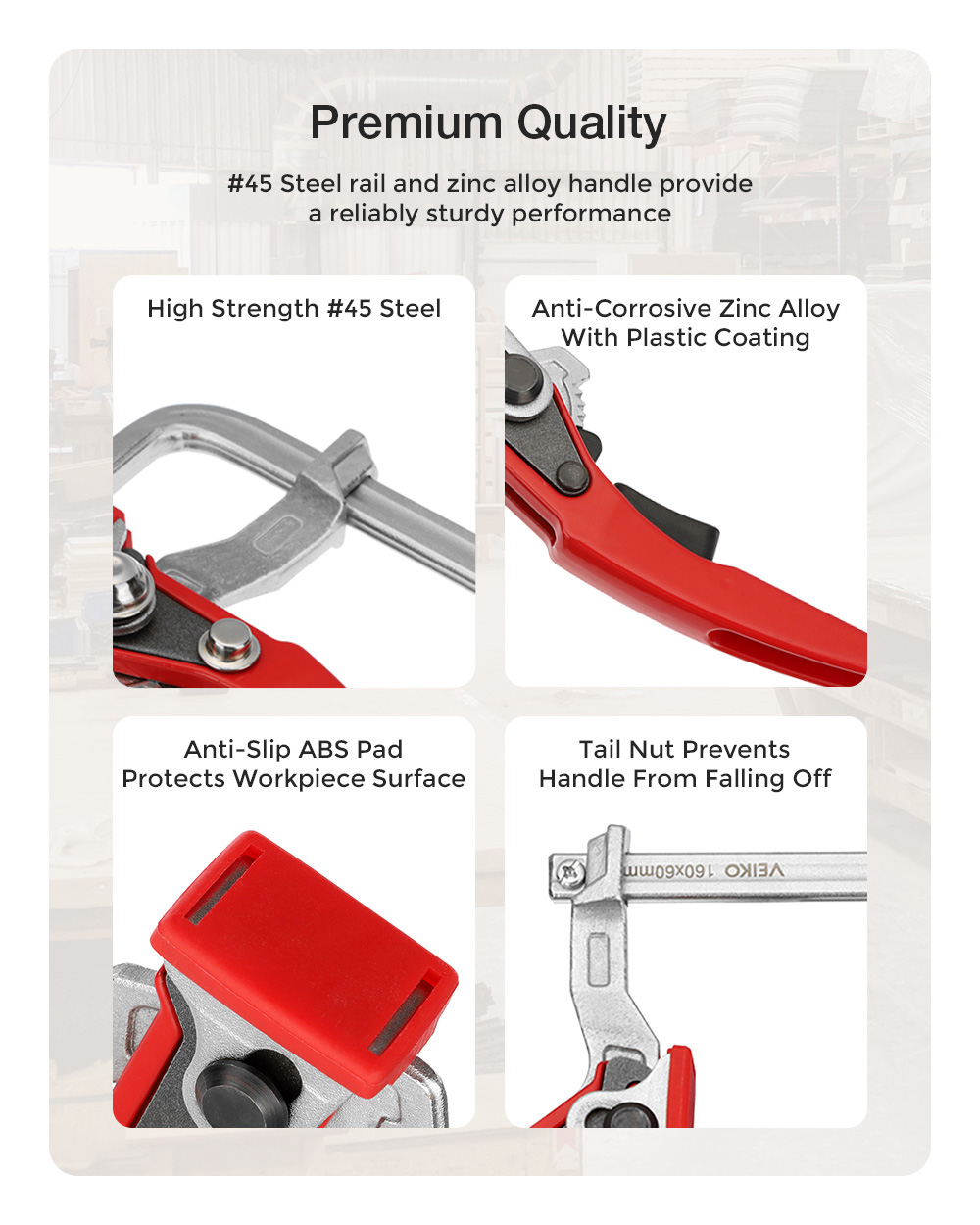 2PC Alloy Steel Upgrade Quick Ratchet Track Saw Guide Rail Clamp MFT Clamp for MFT Table and Guide Rail System Woodworking Clamp