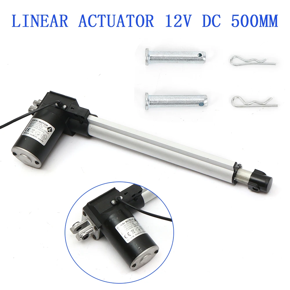 6000N 500mm 20 Inch Linear Actuator Electric Linear Motor Drive DC12V Pound Max Lift 12V Volt DC Motor 48db