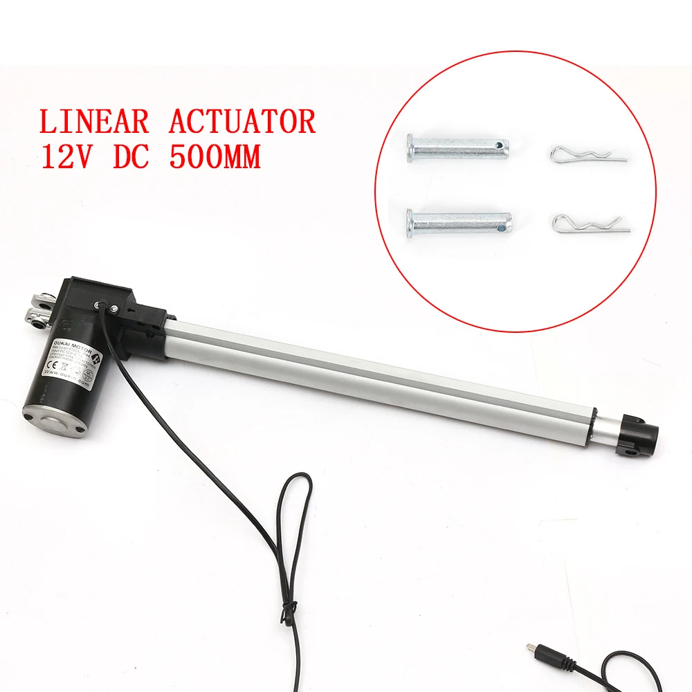 6000N 500mm 20 Inch Linear Actuator Electric Linear Motor Drive DC12V Pound Max Lift 12V Volt DC Motor 48db