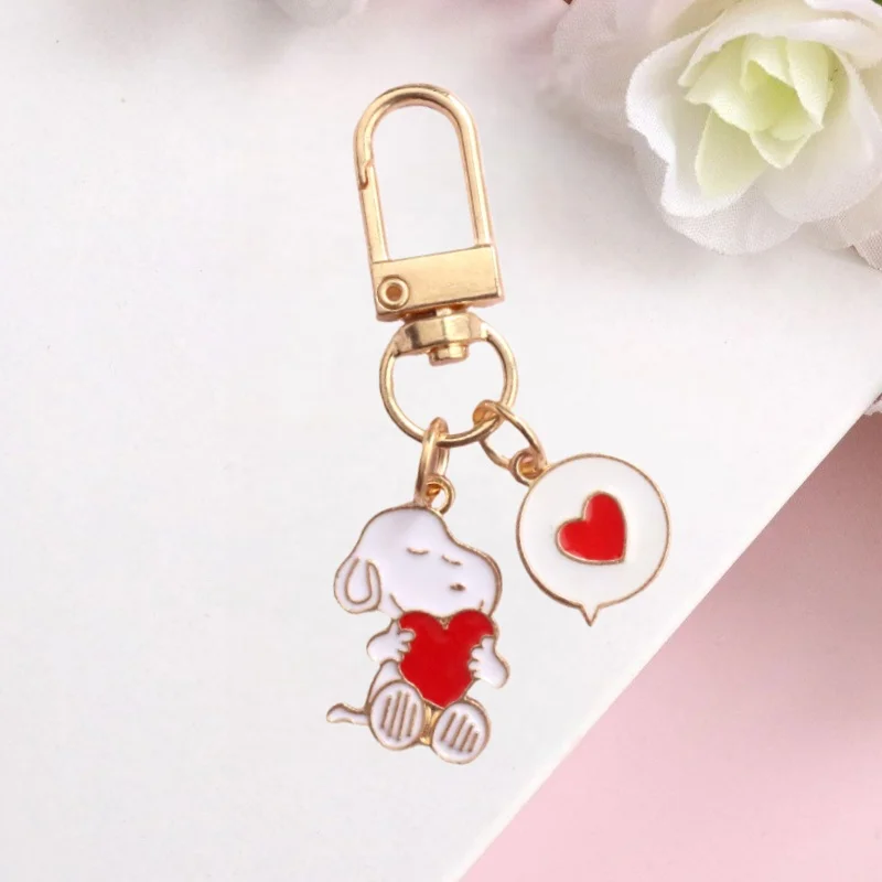 Snoopy Creative Cute Cartoon Metal Keychain Personality Two-dimensional Animation Peripheral Couple Backpack Decorative Pendant