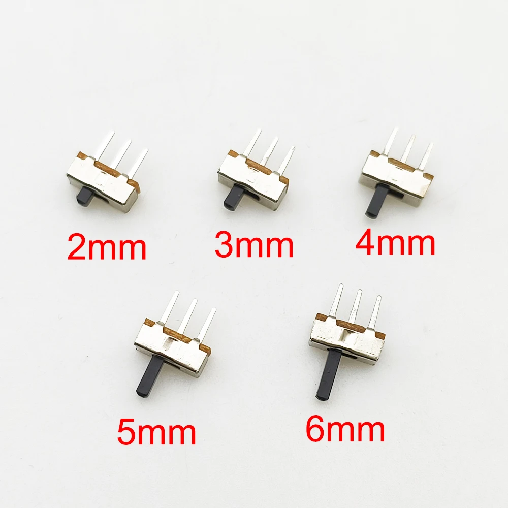 20Pcs SS12D00 Interruptor on-off mini Slide Switch 3pin 1P2T 2 Position High quality toggle switch Handle length:3MM/4MM/5MM/6MM