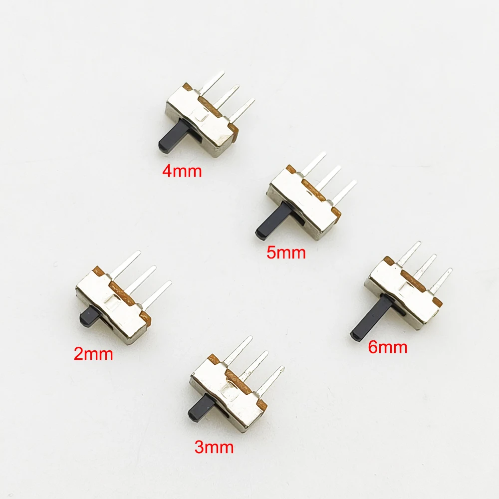 20Pcs SS12D00 Interruptor on-off mini Slide Switch 3pin 1P2T 2 Position High quality toggle switch Handle length:3MM/4MM/5MM/6MM