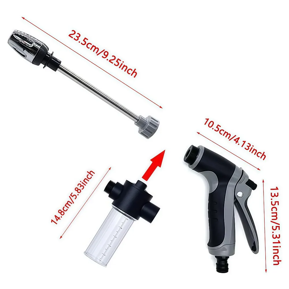 High-Pressure Car Washing Water Gun, External Cleaning Of RV, Foam Kettle Cleaning, Garden Water Hose Nozzle, Garden Shower,