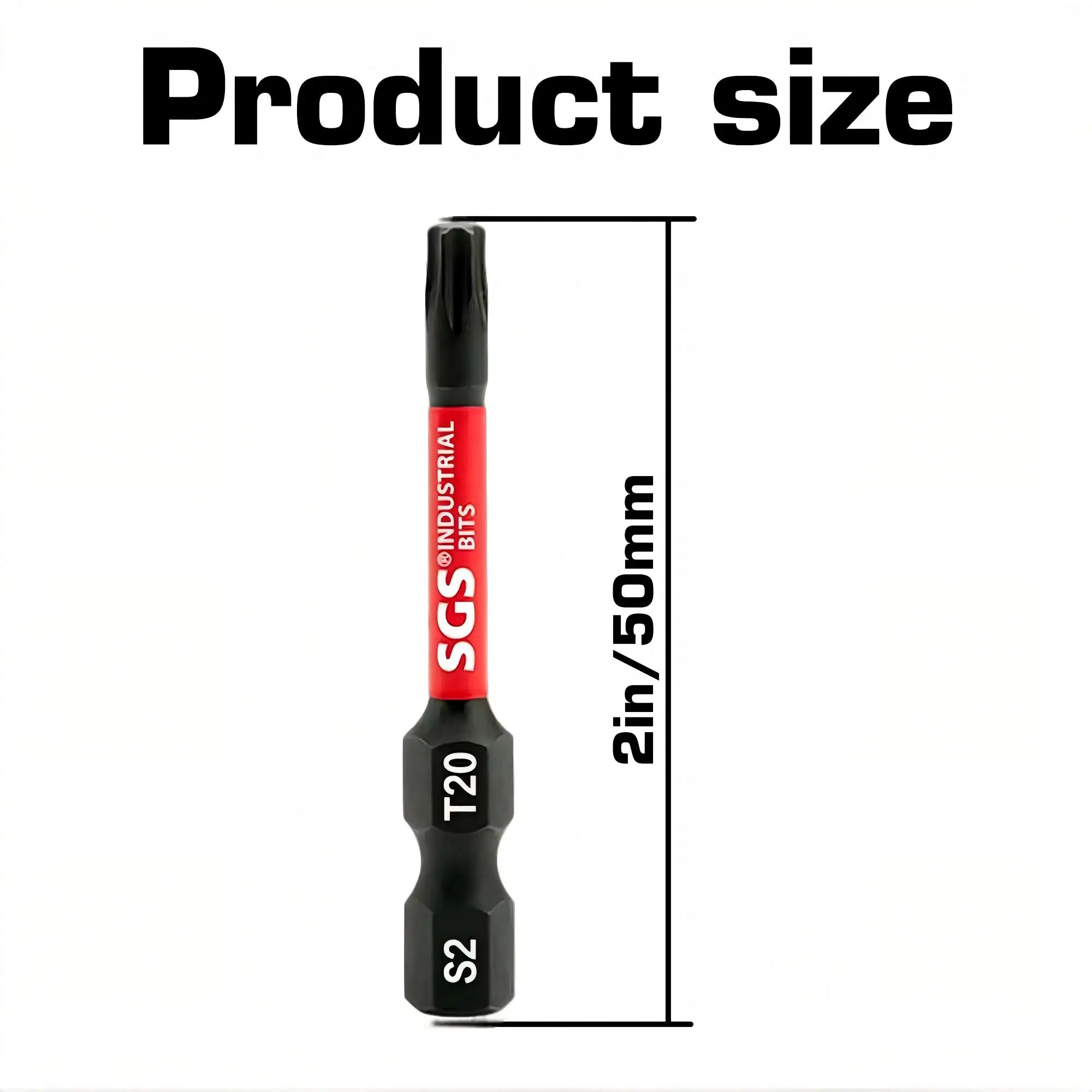 10/20 Piece Set of T20 Impact Screwdriver Bits, S2 Steel Material, 2inch (50mm) Torx Electric Screwdriver Bit Set, Red Durable Storage Box, Suitable for Electric Drills / Impact Drivers
