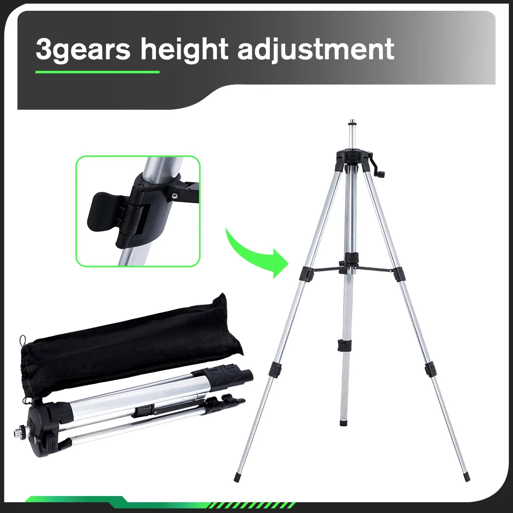 HGLINE 1.2M/1.5M Stretchable Laser Level Tripod Suitable for 5/8 Inch Laser Level Tools Aluminum Tripod with Lifting Rocker