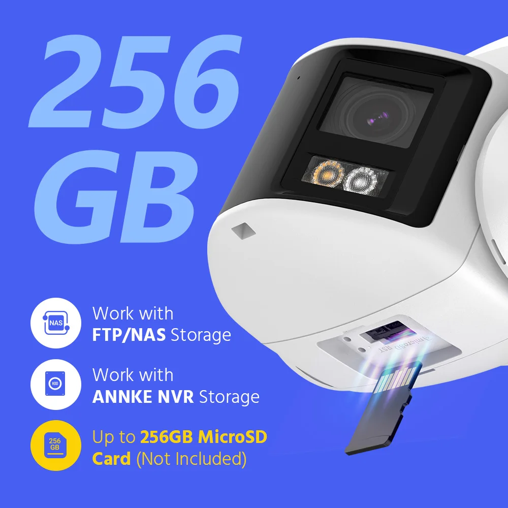 ANNKE 8MP Camera Security Dual Lens Human Detect Two Way Audio 180° Wide View Angle Panoramic Dual Lens Poe IP Camera