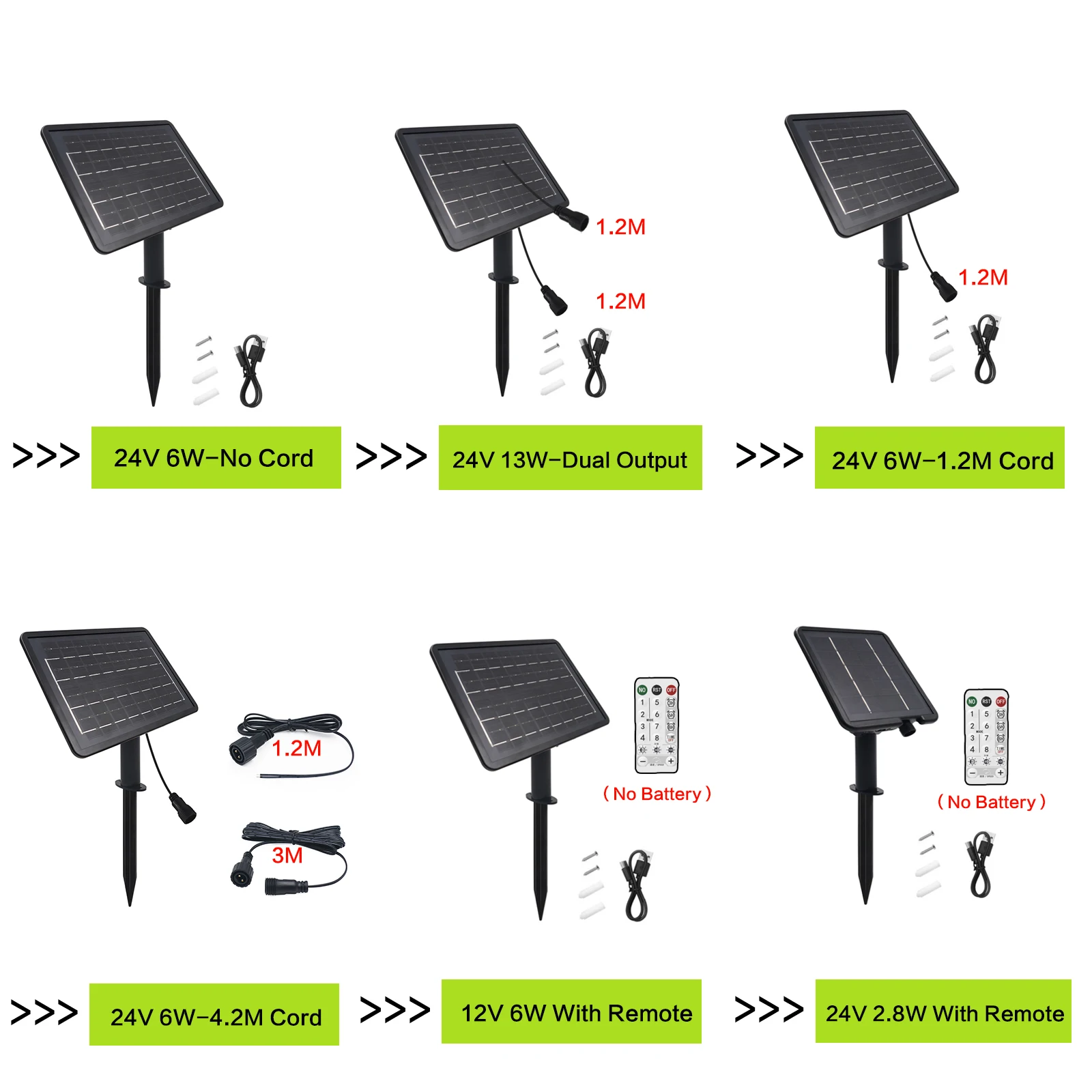 12V 24V Solar Battery Box Kit With 1.2M 3M 4.2M Wire 1.3W 2.8W 6W 13W 8 Lighting Mode Solar Panel for LED String Light COB Strip