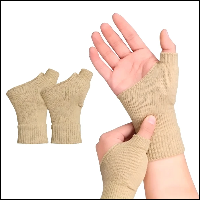 1 Pair Breathable Thumb-Wrist Compression Gloves with Gel Padded Wrist Support for Arthritis & Thumb Injury Pain Relief