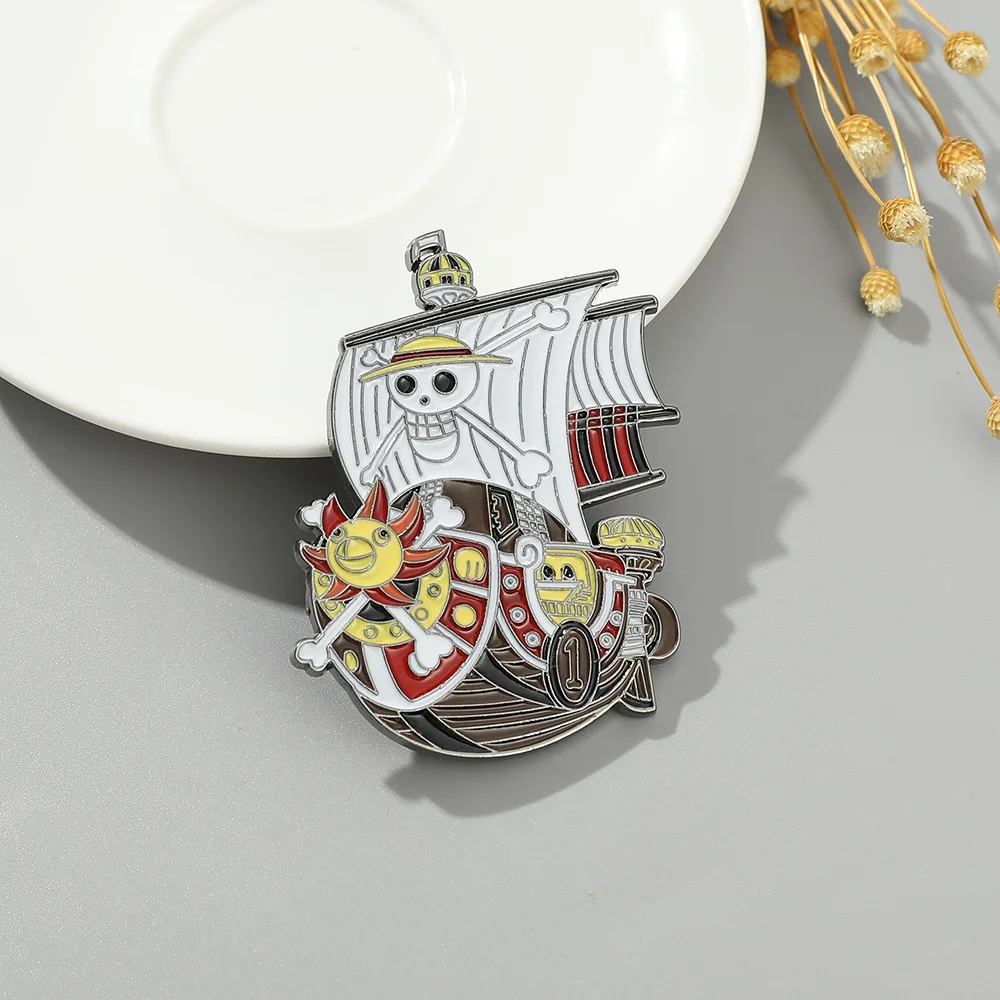Popular Anime Brooches Luffy Zoro Ace Sunny Go Backpack Matching Apparel Pins Jewelry Brooch Gift