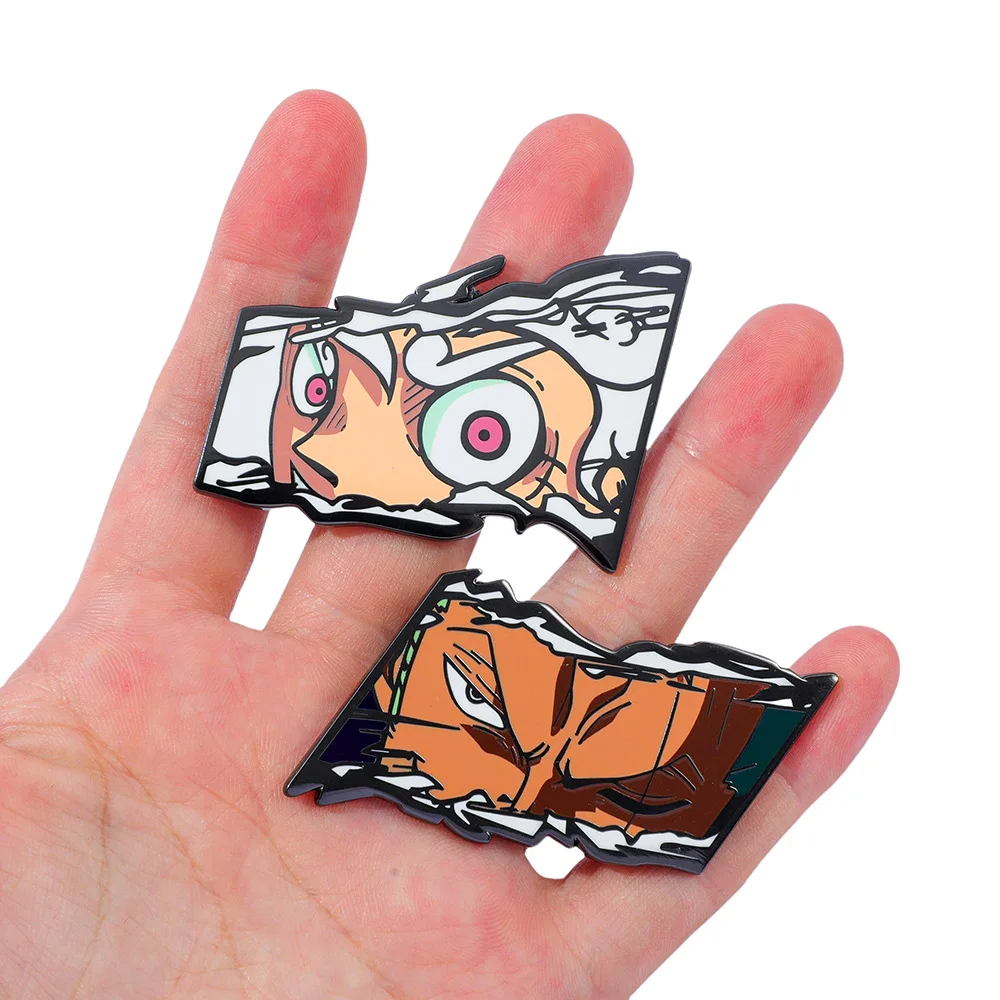 Popular Anime Brooches Luffy Zoro Ace Sunny Go Backpack Matching Apparel Pins Jewelry Brooch Gift