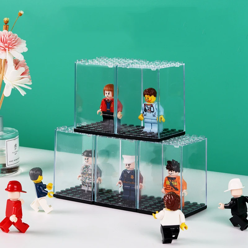 Building Block Minifigure Toy Dust-Proof Display Box Plate Stackable Assembled Children's Toy Model For Lego Figure Storage