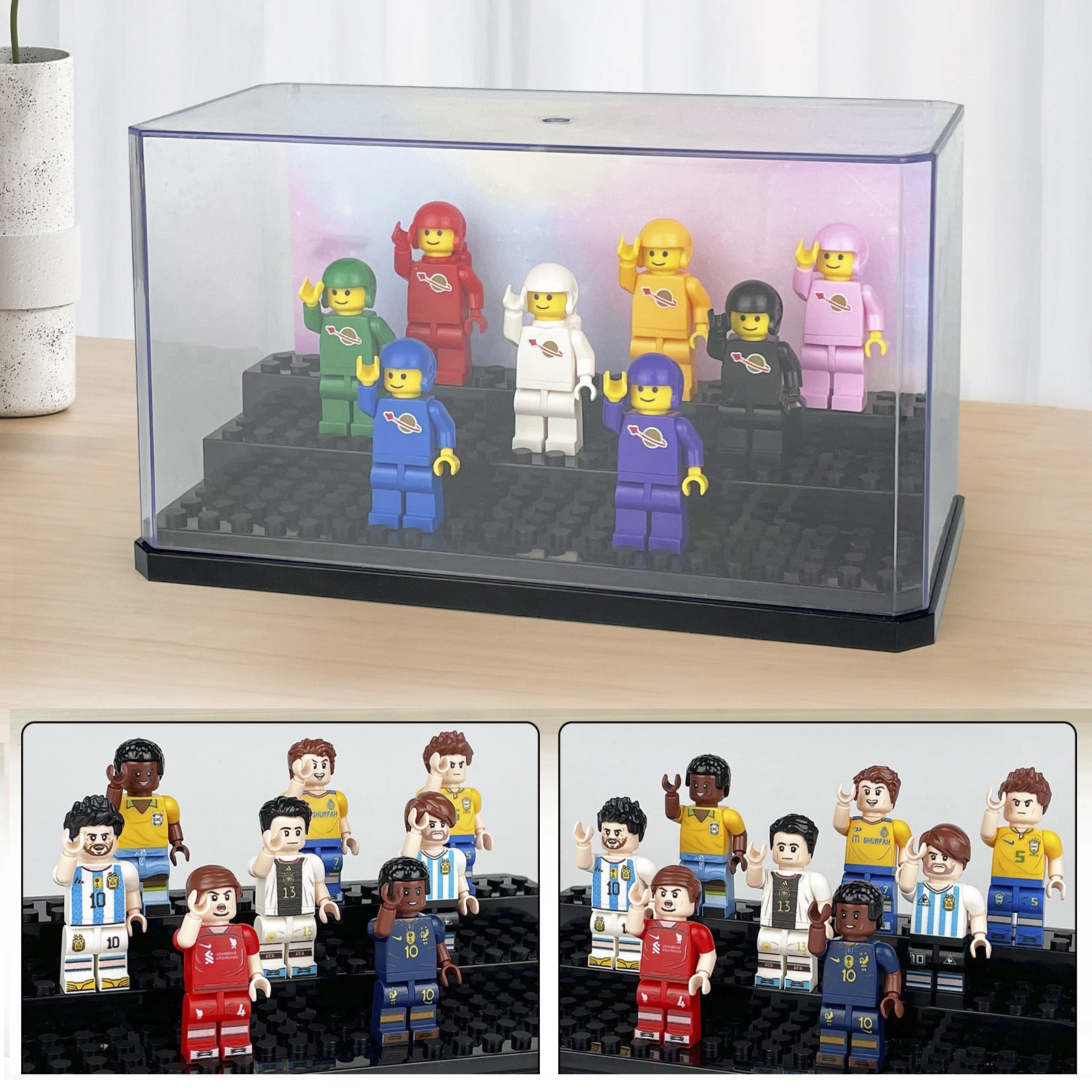Building Block Minifigure Toy Dust-Proof Display Box Plate Stackable Assembled Children's Toy Model For Lego Figure Storage