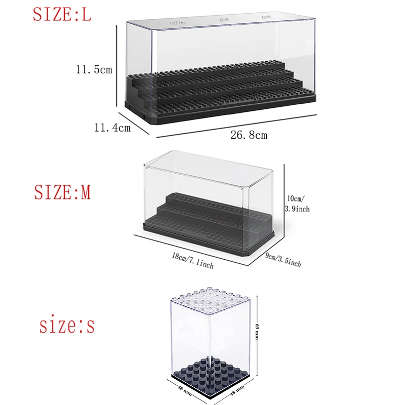 Building Block Minifigure Toy Dust-Proof Display Box Plate Stackable Assembled Children's Toy Model For Lego Figure Storage