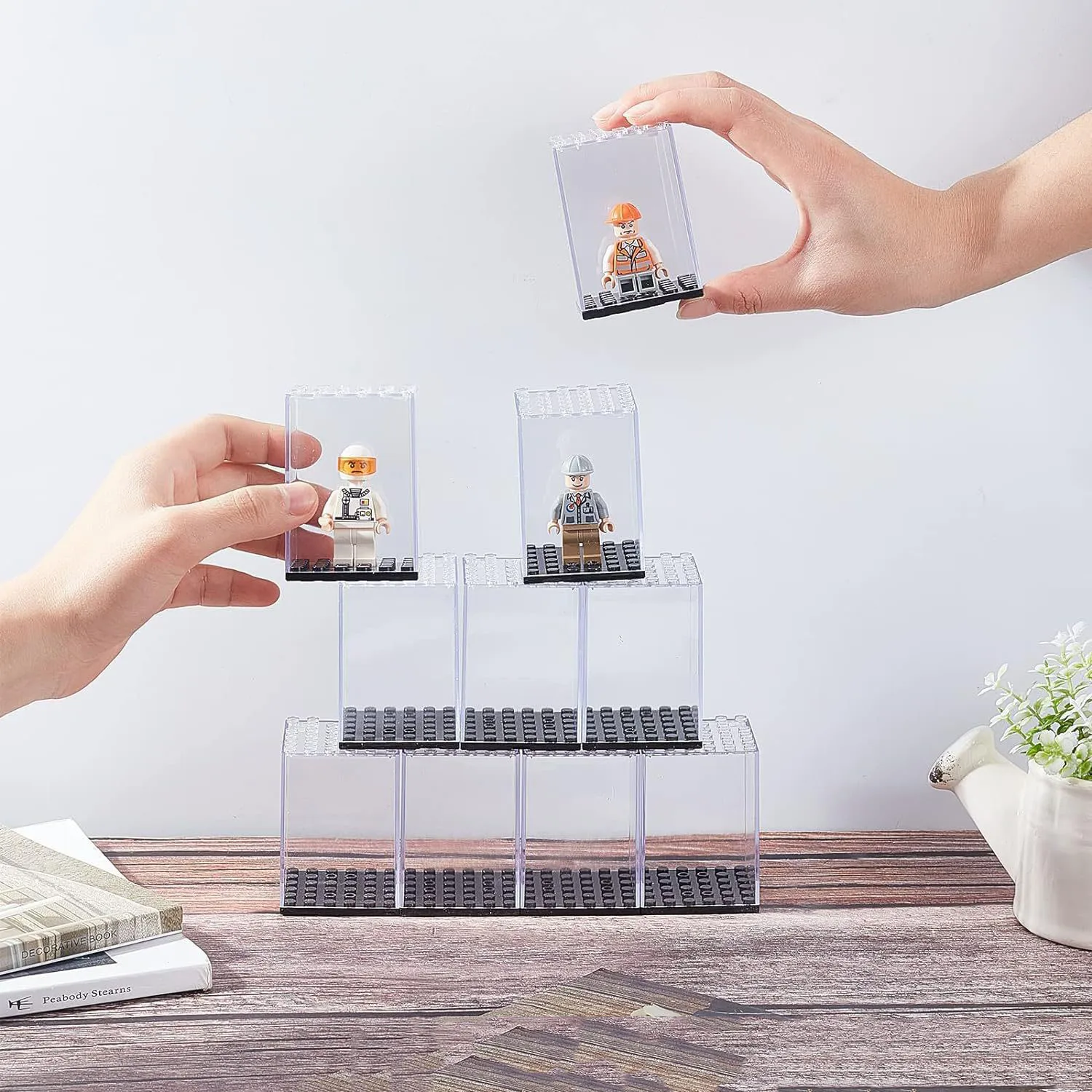 Building Block Minifigure Toy Dust-Proof Display Box Plate Stackable Assembled Children's Toy Model For Lego Figure Storage