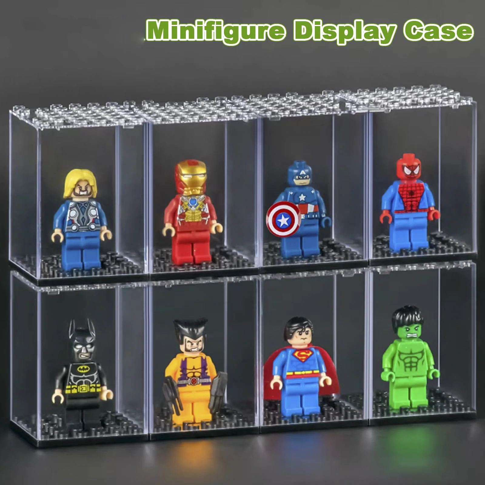 Building Block Minifigure Toy Dust-Proof Display Box Plate Stackable Assembled Children's Toy Model For Lego Figure Storage