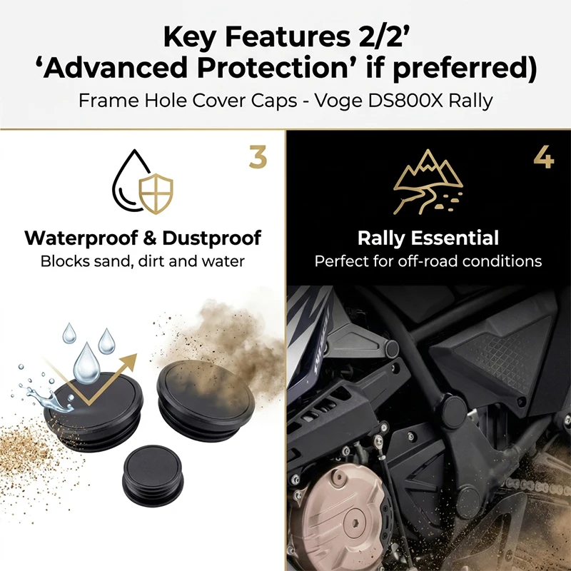 For VOGE DS800X DSX800 RALLY DSX 800 Motorcycle Frame Hole Protection Cap Cover Bumper Trim Cover