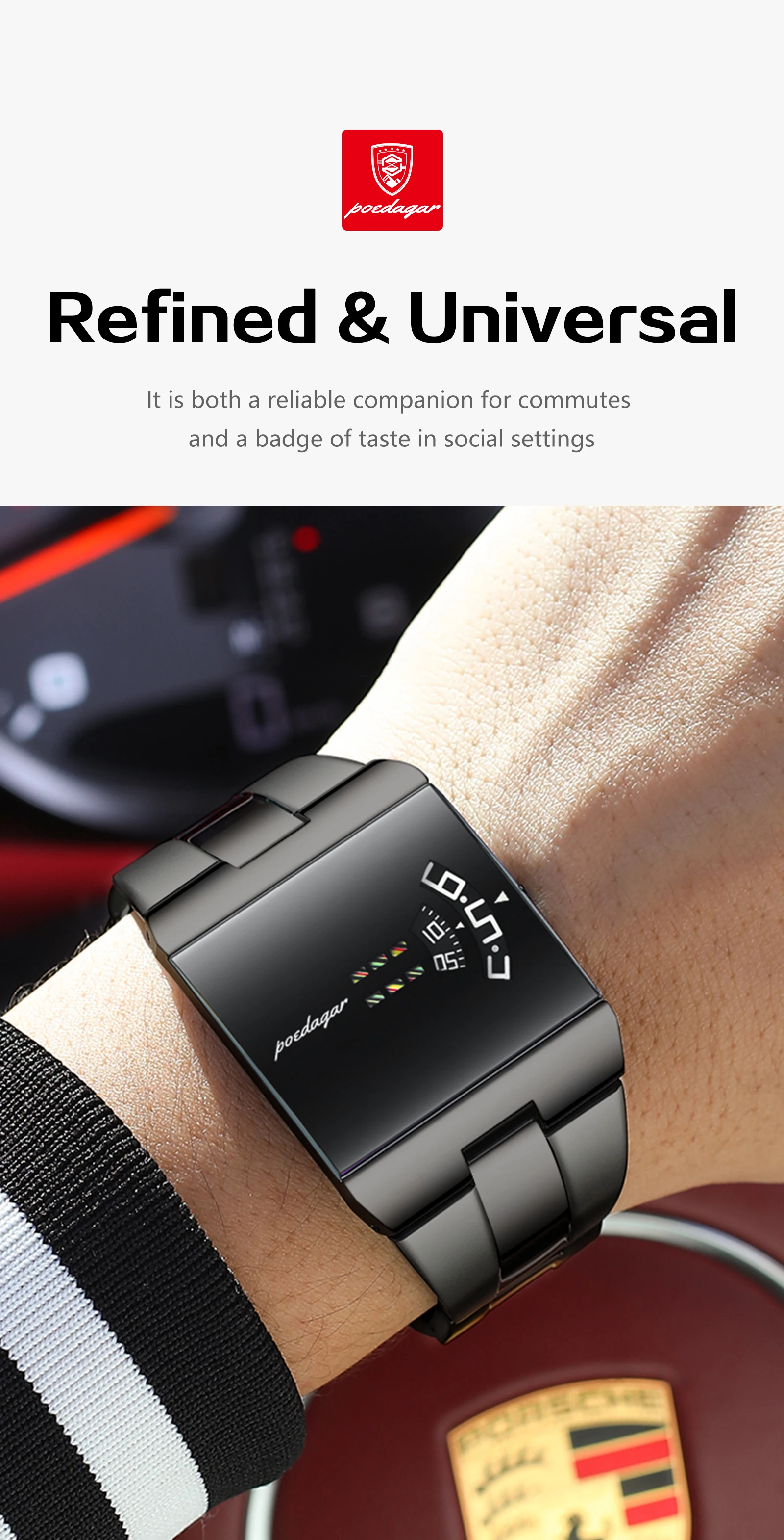 POEDAGAR Original Fashion Men Wristwatch Waterproof Business Elegant Man Clock Stainless Steel Quartz Casual Men's Watches Reloj
