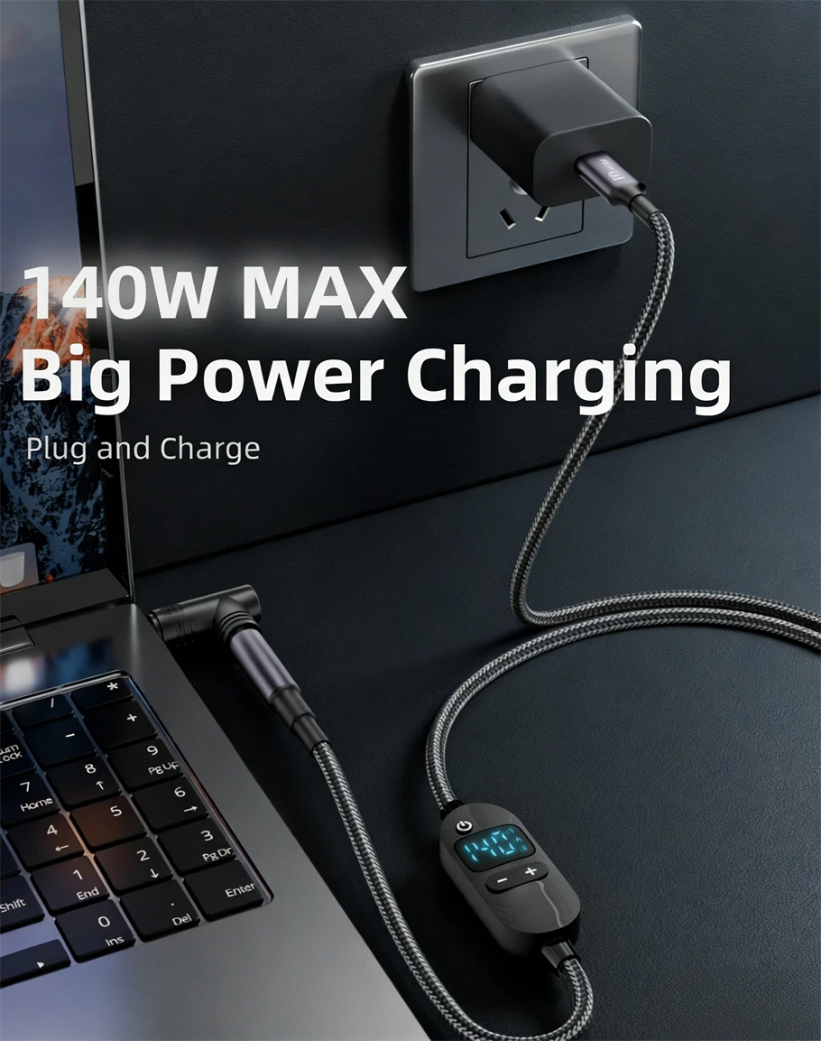 USB C to DC Power Boost Cable 140W Type C to 5V 9V 12V 15V 20V 28V Adjustable Voltage Adapter Connector Cord for Laptop Router