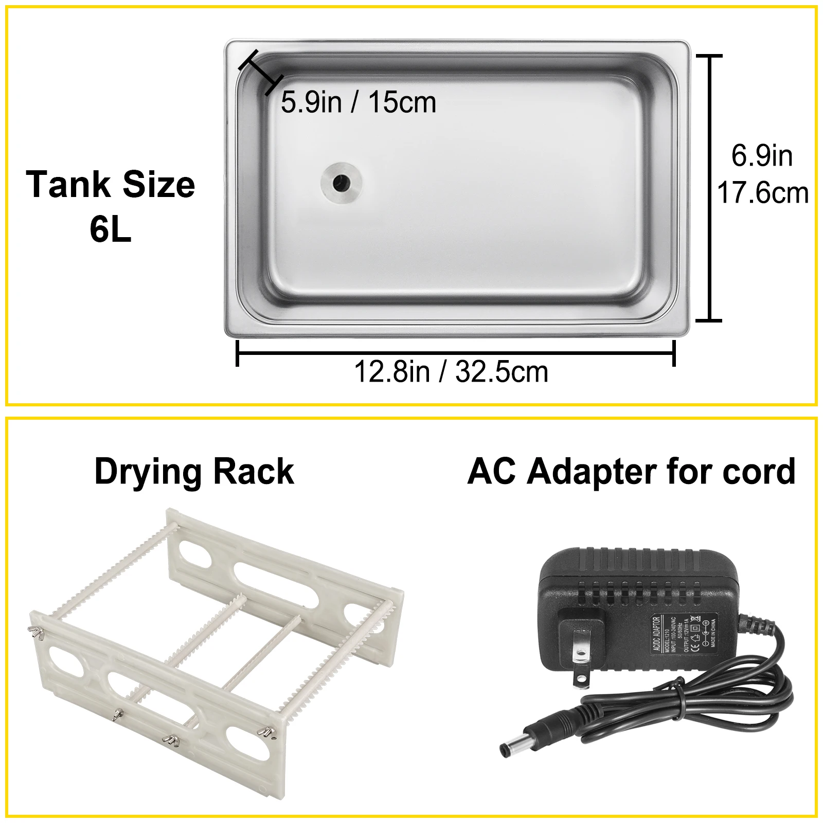 SucceBuy Ultrasonic Cleaner 6L Ultrasonic Vinyl Cleaner 7-12 In 8 Records Ultrasonic Vinyl Cleaning Machine 180W for Home Store